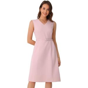 imageAllegra K Work Professional Dresses for Womens Sleeveless ALine DressPink