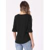 imageAllegra K 34 Bell Sleeve Tops for Womens Summer Dressy Casual Square Neck Blouse ShirtBlack