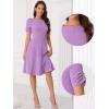 imageAllegra K ALine Work Dress for Womens Square Neck Ruched Short Sleeve DressesLavender