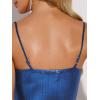 imageAllegra K Glitter V Neck Jumpsuit for Womens Sleeveless Spaghetti Strap Cami Romper Jumpsuits Party Clubwear BodysuitBlue