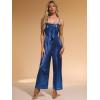 imageAllegra K Glitter V Neck Jumpsuit for Womens Sleeveless Spaghetti Strap Cami Romper Jumpsuits Party Clubwear BodysuitBlue