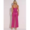 imageAllegra K Glitter V Neck Jumpsuit for Womens Sleeveless Spaghetti Strap Cami Romper Jumpsuits Party Clubwear BodysuitHot Pink