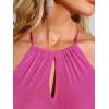 imageAllegra K Party Jumpsuit for Womens Halter Neck Sleeveless High Waist Wide Legs RompersHot Pink