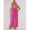 imageAllegra K Party Jumpsuit for Womens Halter Neck Sleeveless High Waist Wide Legs RompersHot Pink