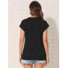 imageAllegra K Short Sleeve Top for Womens Crew Neck Textured Shirt Casual Basic Summer Tee Shirts TopsBlack