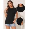 imageAllegra K Short Sleeve Top for Womens Crew Neck Textured Shirt Casual Basic Summer Tee Shirts TopsBlack