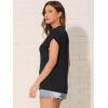 imageAllegra K Short Sleeve Top for Womens Crew Neck Textured Shirt Casual Basic Summer Tee Shirts TopsBlack