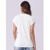 imageAllegra K Short Sleeve Top for Womens Crew Neck Textured Shirt Casual Basic Summer Tee Shirts TopsWhite