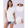 imageAllegra K Short Sleeve Top for Womens Crew Neck Textured Shirt Casual Basic Summer Tee Shirts TopsWhite