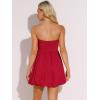 imageAllegra K Strapless Tube Dress for Womens Sleeveless Off Shoulder Flared Party Mini Short DressRed