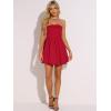 imageAllegra K Strapless Tube Dress for Womens Sleeveless Off Shoulder Flared Party Mini Short DressRed