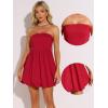 imageAllegra K Strapless Tube Dress for Womens Sleeveless Off Shoulder Flared Party Mini Short DressRed