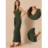 imageAllegra K Wide Leg Jumpsuit for Womens V Neck Casual Sleeveless RomperArmy Green