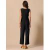 imageAllegra K Wide Leg Jumpsuit for Womens V Neck Casual Sleeveless RomperBlack