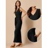 imageAllegra K Wide Leg Jumpsuit for Womens V Neck Casual Sleeveless RomperBlack