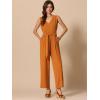imageAllegra K Wide Leg Jumpsuit for Womens V Neck Casual Sleeveless RomperOrange