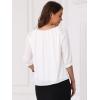 imageAllegra K Work Shirts for Womens Office Short Sleeve Crew Neck Dressy Casual TopsWhite