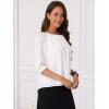 imageAllegra K Work Shirts for Womens Office Short Sleeve Crew Neck Dressy Casual TopsWhite
