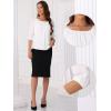 imageAllegra K Work Shirts for Womens Office Short Sleeve Crew Neck Dressy Casual TopsWhite