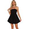 imageAllegra K Strapless Tube Dress for Womens Sleeveless Off Shoulder Flared Party Mini Short DressBlack