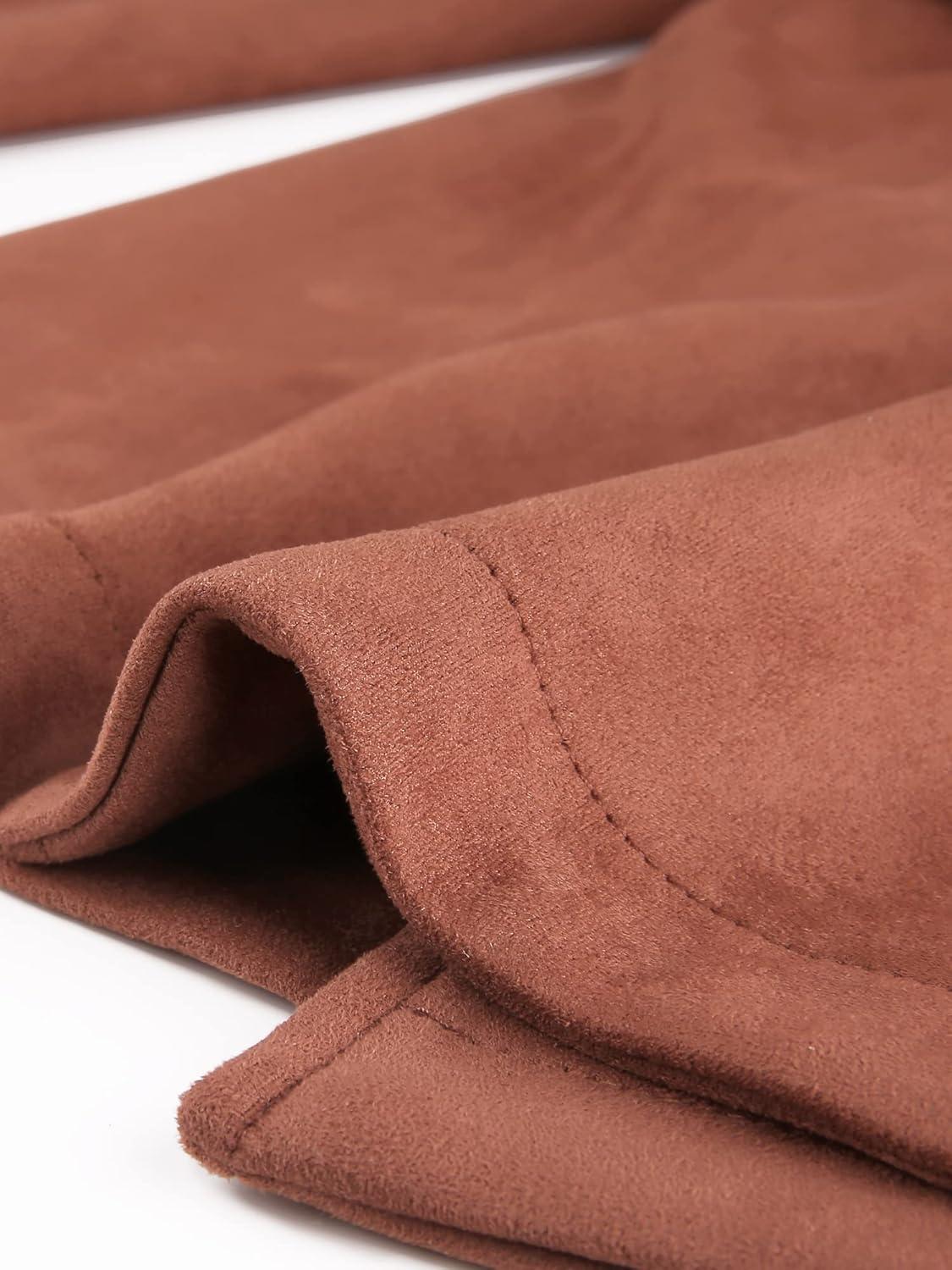 imageAllegra K Womens Faux Suede Trench Coat Notched Lapel Double Breasted Jacket with BeltCaramel