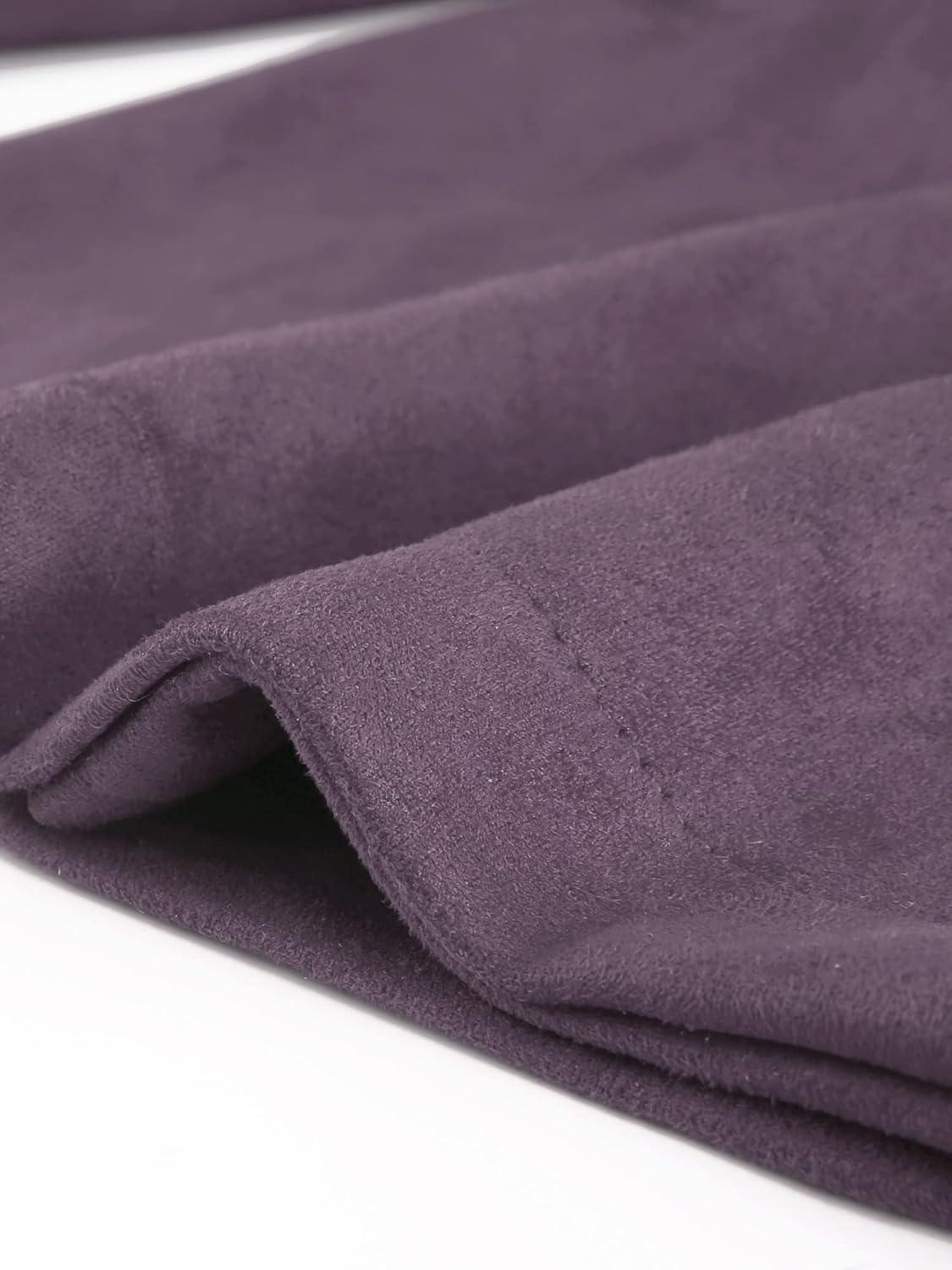 imageAllegra K Womens Faux Suede Trench Coat Notched Lapel Double Breasted Jacket with BeltGrey Purple