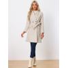 imageAllegra K Winter Belted Coat for Womens Stand Collar Buttoned Outwear MidLong Work OvercoatBeige