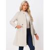 imageAllegra K Winter Belted Coat for Womens Stand Collar Buttoned Outwear MidLong Work OvercoatBeige