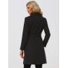 imageAllegra K Winter Belted Coat for Womens Stand Collar Buttoned Outwear MidLong Work OvercoatBlack