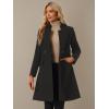 imageAllegra K Winter Belted Coat for Womens Stand Collar Buttoned Outwear MidLong Work OvercoatBlack