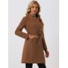 imageAllegra K Winter Belted Coat for Womens Stand Collar Buttoned Outwear MidLong Work OvercoatBrown