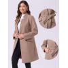 imageAllegra K Winter Belted Coat for Womens Stand Collar Buttoned Outwear MidLong Work OvercoatDark Beige