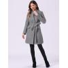 imageAllegra K Winter Belted Coat for Womens Stand Collar Buttoned Outwear MidLong Work OvercoatGrey