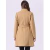 imageAllegra K Winter Belted Coat for Womens Stand Collar Buttoned Outwear MidLong Work OvercoatKhaki