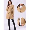 imageAllegra K Winter Belted Coat for Womens Stand Collar Buttoned Outwear MidLong Work OvercoatKhaki