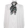 imageAllegra K Women Chiffon Scarves  276quot X276quot  Floral Print Square Kerchief Neck Scarf NeckerchiefBlack White Gray
