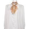 imageAllegra K Women Chiffon Scarves  276quot X276quot  Floral Print Square Kerchief Neck Scarf NeckerchiefLight Orange