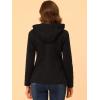 imageAllegra K Womens Casual Winter Outwear Hooded Button Peacoat Toggle Duffle CoatBlack