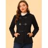 imageAllegra K Womens Casual Winter Outwear Hooded Button Peacoat Toggle Duffle CoatBlack