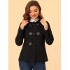 imageAllegra K Womens Casual Winter Outwear Hooded Button Peacoat Toggle Duffle CoatBlack