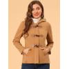 imageAllegra K Womens Casual Winter Outwear Hooded Button Peacoat Toggle Duffle CoatBrown