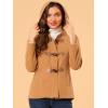 imageAllegra K Womens Casual Winter Outwear Hooded Button Peacoat Toggle Duffle CoatBrown