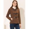 imageAllegra K Womens Casual Winter Outwear Hooded Button Peacoat Toggle Duffle CoatDark Brown