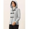 imageAllegra K Womens Casual Winter Outwear Hooded Button Peacoat Toggle Duffle CoatGray