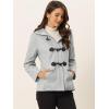 imageAllegra K Womens Casual Winter Outwear Hooded Button Peacoat Toggle Duffle CoatGray