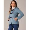 imageAllegra K Womens Casual Winter Outwear Hooded Button Peacoat Toggle Duffle CoatGray Blue