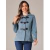 imageAllegra K Womens Casual Winter Outwear Hooded Button Peacoat Toggle Duffle CoatGray Blue