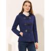 imageAllegra K Womens Casual Winter Outwear Hooded Button Peacoat Toggle Duffle CoatNavy Blue