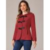 imageAllegra K Womens Casual Winter Outwear Hooded Button Peacoat Toggle Duffle CoatRed