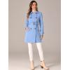 imageAllegra K Womens Faux Suede Trench Coat Notched Lapel Double Breasted Jacket with BeltSky Blue